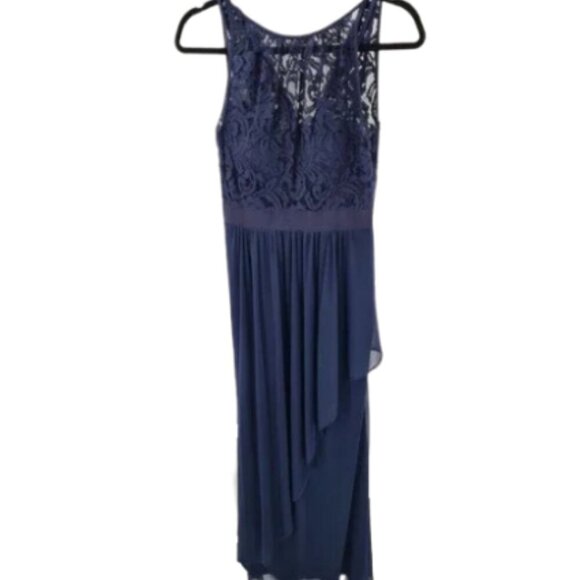 **Adrianna Papell** Formal Navy Blue Lace Dress Size 14 - Picture 2 of 12